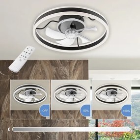 LED Stropné svietidlo s ventilátorom APOLLO LED/38W/230V čierna + DO