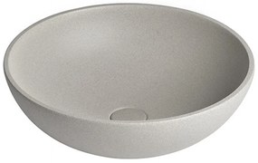 Sapho Sapho, TURF betónové umývadlo na dosku vrátane výpuste, priemer 44cm, biely pieskovec, AR437
