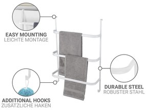 Matne biely závesný oceľový držiak na uteráky Irpinia – Wenko