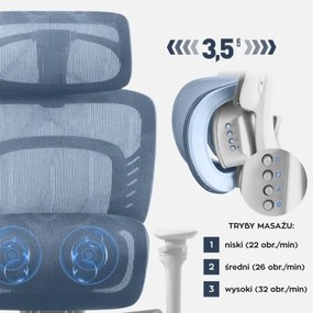 Masážne kancelárske kreslo Visioner 8.3 sivé