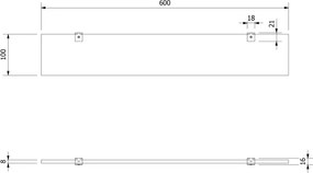 Aqualine - Nástenná polica SAMBA 60 cm