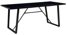 Jedálenský stôl, čierny 200x100x75 cm, tvrdené sklo