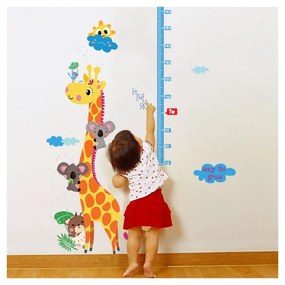 Detská samolepka – meter na dvere/na stenu 60x120 cm Giraffe &amp; Koalas – Ambiance