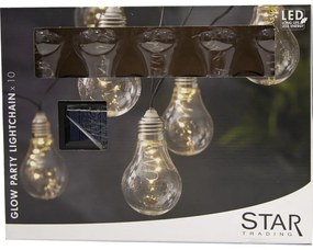 Biela solárna svetelná LED reťaz vhodná do exteriéru Star Trading Glow, dĺžka 1,9 m