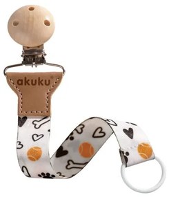 AKUKU Pásik na cumlík s klipom Akuku Kosť