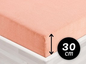 Froté napínacie prestieradlo na vysoký matrac FR-005 Svetlo broskyňová 100 x 200 - výška 30 cm