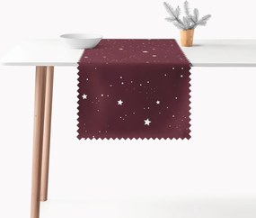 Goldea vianočný behúň na stôl teflónový - hviezdičky na vínovej 50x180 cm