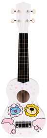 Detská drevená gitara so 4 nylonovými strunami a trsátkom, ECOTOYS