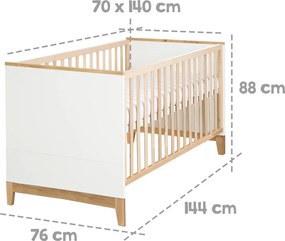 Postieľka z bukového dreva v bielo-prírodnej farbe 70x140 cm Finn – Roba