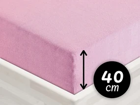 Froté napínacie prestieradlo na extra vysoký matrac FR-008 Ružová lila 80 x 200 - výška 40 cm
