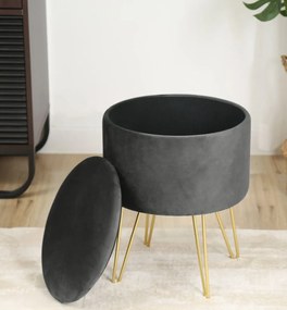 Taburetka Lili s úložným priestorom sivá