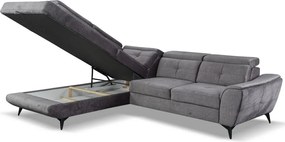 Rohová sedacia súprava Sergio, dymovo šedá látka, ľavý roh