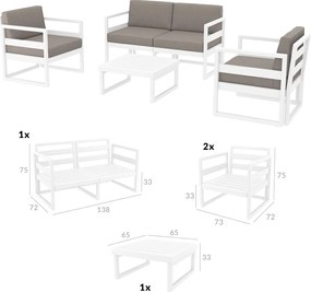 MYKONOS záhradný set white