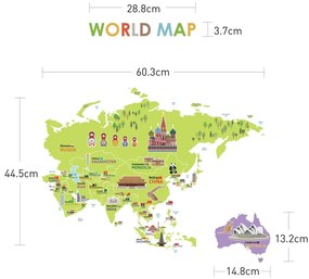Nástenná samolepka Ambiance World Map