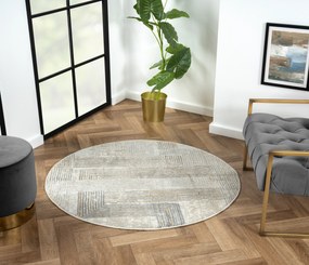 My Flair, Kusový koberec My Way CA60058 creme kruh, 120x120 (priemer) kruh, šedá, chodba / predsieň