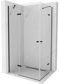 Mexen Roma Duo sprchová kabína, kyvné dvere 80 x 70 cm, transparentnéné, čierna - 854-080-070-70-00-02