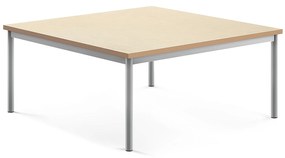 Stôl SONITUS, 1200x1200x500 mm, linoleum - béžová, strieborná