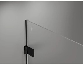 Mexen Lunar-B L, 1-krídlový sprchový kút, ľavý, 100 x 100 cm, 8mm číre sklo, čierny profil, 832L-100-100-70-00-L