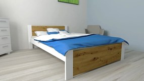 ComfortMatrace Zvýhodnený set; MATRACE+Posteľ z masívu borovice LUNA+rošt ZADARMO Rozměr: 90x200 cm, Barva: dub craft / biela, Model matrace: GOLTEX 20cm