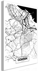 Artgeist Obraz - City Plan: Gdansk (1 Part) Vertical Veľkosť: 60x90, Verzia: Premium Print