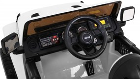 Ramiz Jeep Wrangler Rubicon na batérie pre deti biely + diaľkové ovládanie