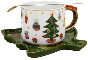 Porcelánová šálka s podšálkou Christmas Tree 250 ml