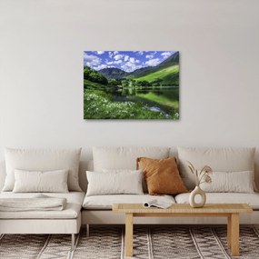 Obraz - Krajina s jazerom (70x50 cm)