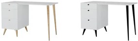 Písací stôl MIEMI Alpská biela - čierne nožičky, orientácia ľavá