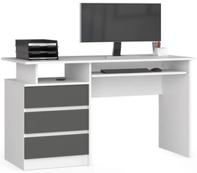 Volně stojící psací stůl CLP 135 cm bílý/grafitový