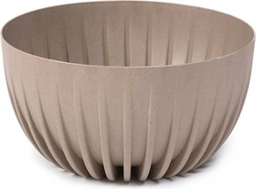 PLASTOVÝ KVETINÁČ STRIPPED ECO SADA 2KS 16X30 CM+15X24 CM BÉŽOVÁ