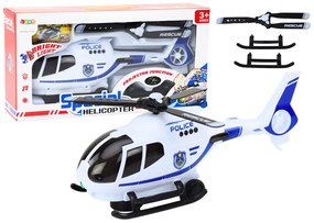 LEAN TOYS Policajný vrtuľník na batérie – svetelné a zvukové efekty