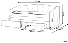 Jednolôžková posteľ 200 x 90 cm Vitto (červená) (s roštom a úložným priestorom). Vlastná spoľahlivá doprava až k Vám domov. 1076507