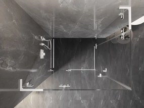 Mexen Lunar, L Duo výklopný sprchový kút 115 x 85 cm, 8mm číre sklo, biely profil, 834L-115L-085P-20-00