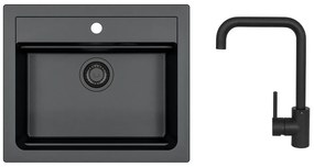 SET ALVEUS ATROX 30 / 91 BLACK ADDITION jednoduchý sifon + BATERIE OZ- black addition