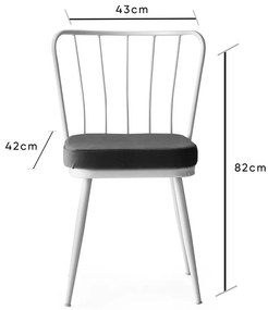 Bielo-čierne kovové jedálenské stoličky v súprave 2 ks Yildiz – Kalune Design