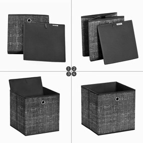 Úložné boxy Fora šedé - 6 kusů