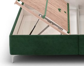 Posteľ s roštmi Stephano 180x200 cm, zelená štrukturovaná látka