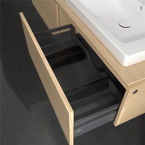 VILLEROY &amp; BOCH Legato závesná skrinka pod dve umývadlá, 2 zásuvky, 1600 x 500 x 380 mm, Nordic Oak, B69200VJ