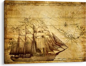 Obraz - Stará mapa (70x50 cm)