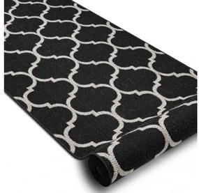 Behúň SIZAL FLOORLUX 20608, koniczyna marokánska trellis čierny / strieborný
