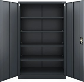 Kovová kancelárska skriňa antracitová JAN II D600 1150 x 1850 x 600 mm