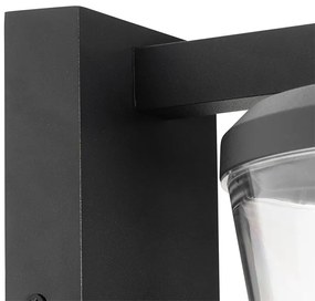 Vonkajšia nástenná lampa čierna IP44 s pohybovým senzorom - Joren