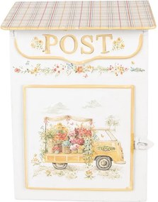 Biela plechová schránka The Flower Truck  - 23*12*32 cm