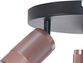 Okrúhle stropné bodové svietidlo tmavý bronz okrúhle 3-svetelné nastaviteľné - Veerle