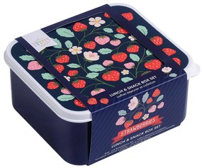 A Little Lovely Company - súprava štyroch desiatových škatuliek - jahody