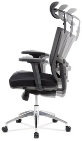 Kancelárska ergonomická stolička LEON — sieť/látka, čierna