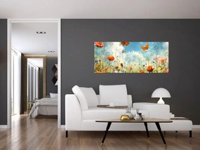 Obraz - Motýle na letnej lúke (120x50 cm)