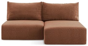 Rozkladacia/s úložným priestorom rohová pohovka v tehlovej farbe (pravý roh) Kalena – Makamii