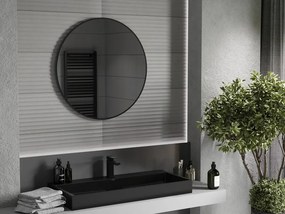Mexen Loft okrúhle kúpeľňové zrkadlo 80 cm, čierny rám - 9850-080-080-000-70