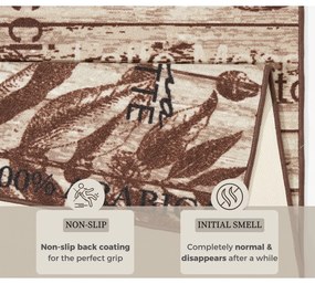 Hnedý kuchynský behúň Hanse Home Delicious Coffee, 67 x 180 cm